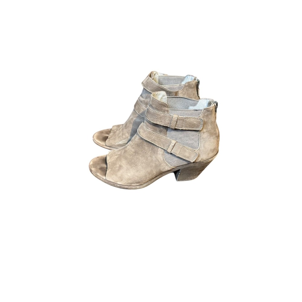 Eileen Fisher Womens Sandals Vero Cuoio Leather Peep Toe Back Zip Heeled 8.5M‎ - Picture 2 of 9